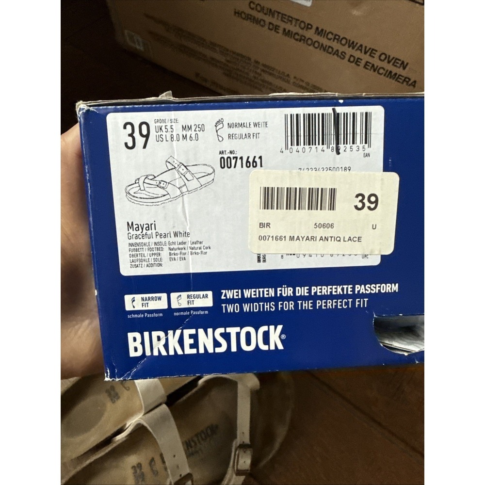 Birkenstock Mayari Graceful Pearl White Sandals Birks Sz 39 US 8 - Picture 9 of 9
